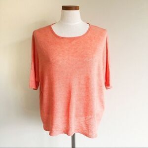 Eileen Fisher Boxy pink 100% Linen sweater NWT